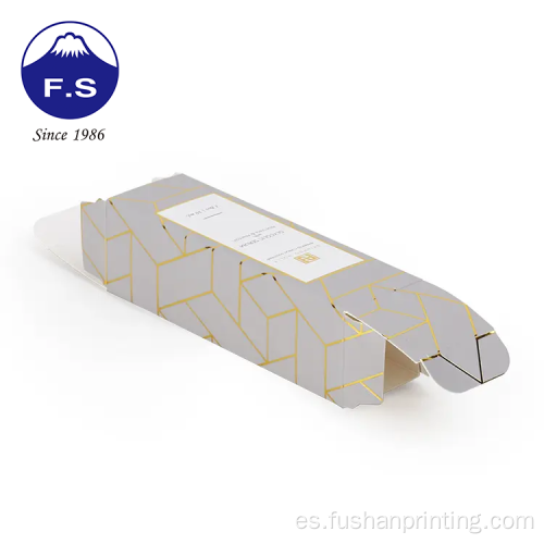 Caja de papel de belleza de aluminio de oro a todo color cosmético